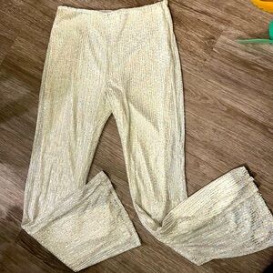 White and pink sparkly pants